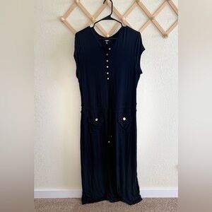 Premise Navy Sleeveless Midi Dress